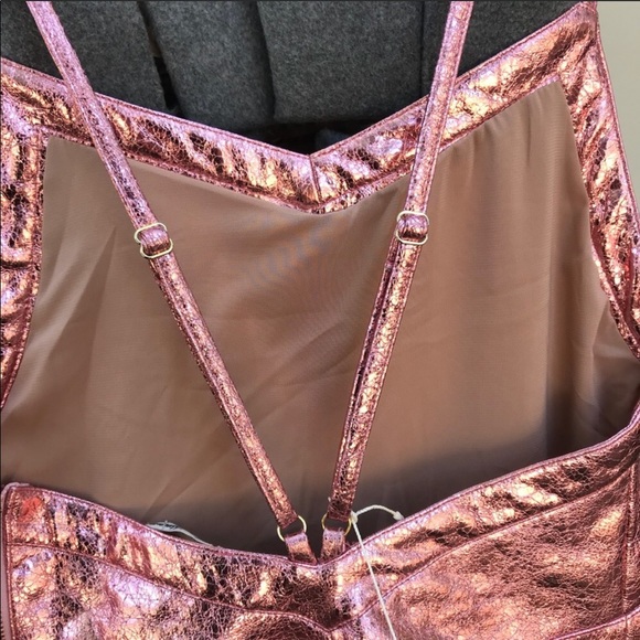For Love and Lemons Pink Metallic Mini XS NWT - Picture 4 of 6
